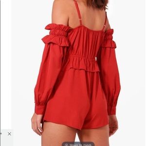 Pants - Brand new never worn red romper Pants - Brand new never worn red romper